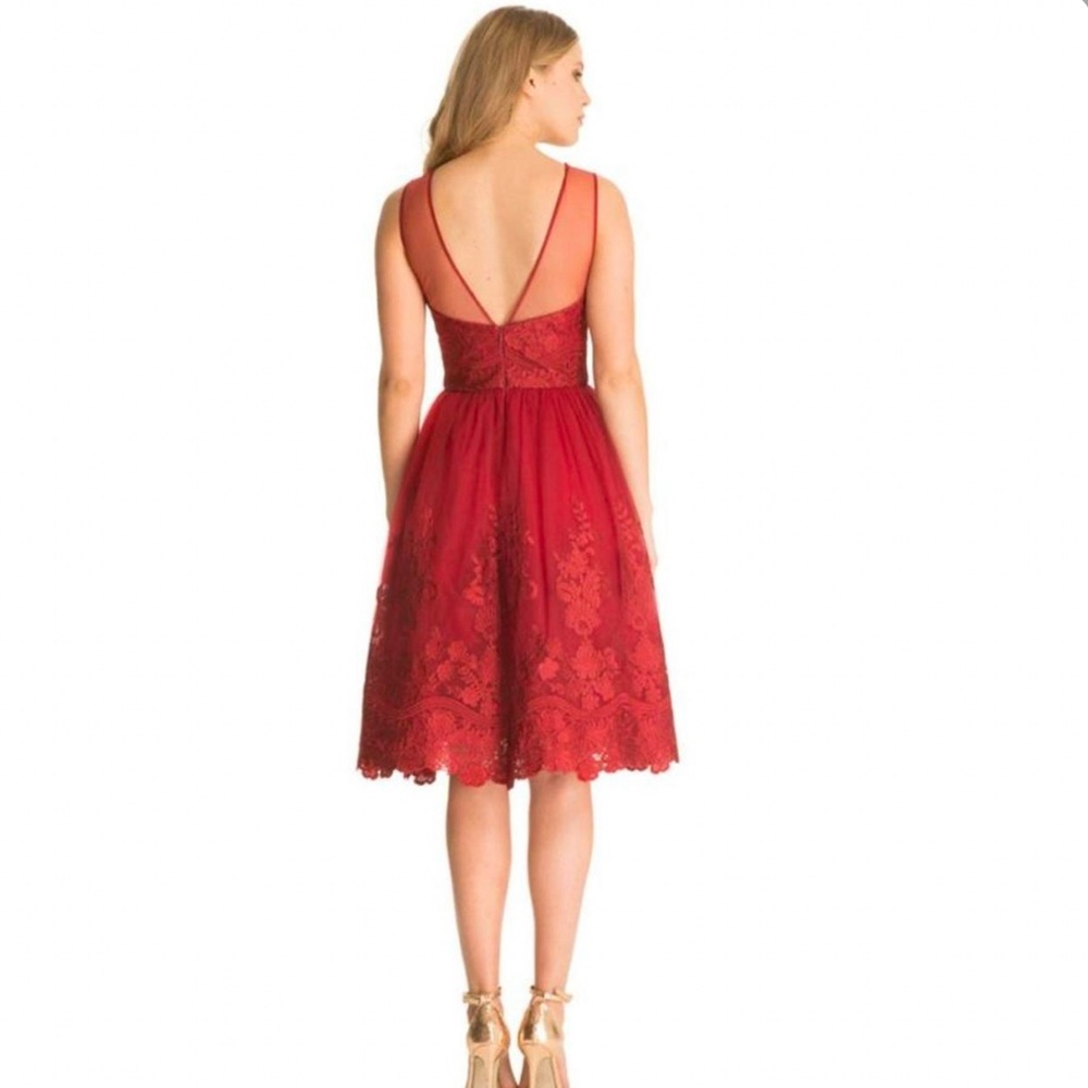 Chi Chi London Burgundy Lace Dress - Picture 3 of 4